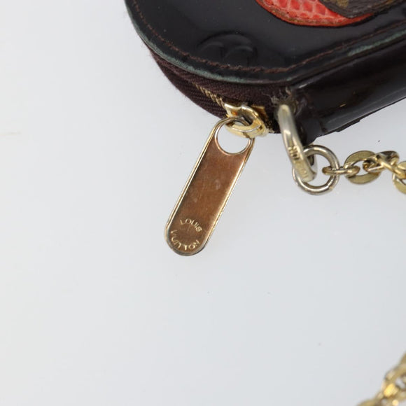 LOUIS VUITTON Vernis Porte Monnaie Ecruil Coin Purse Amarante M91386 Auth 147263
