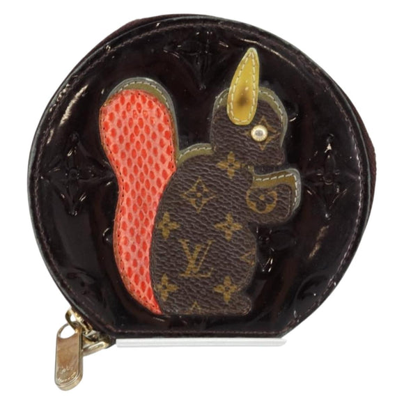 LOUIS VUITTON Vernis Porte Monnaie Ecruil Coin Purse Amarante M91386 Auth 147263