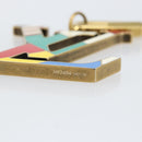 LOUIS VUITTON Crystal LV Flag Charm metal Gold Multicolor MP2484 LV Auth 147265-10
