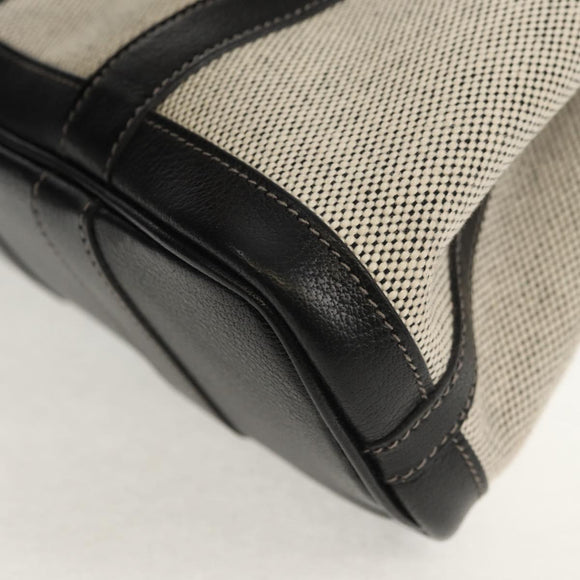 HERMES Garden Party Pouch Canvas Gray Silver Auth 147267SM