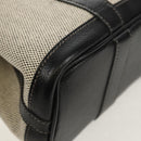 HERMES Garden Party Pouch Canvas Gray Silver Auth 147267SM-13