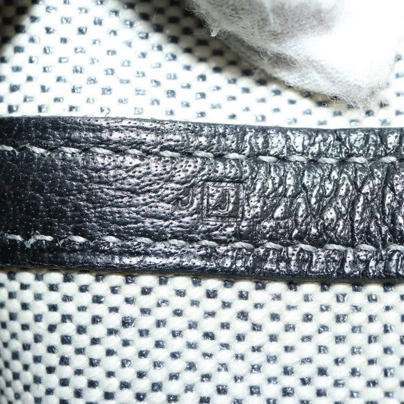 HERMES Garden Party Pouch Canvas Gray Silver Auth 147267SM