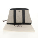HERMES Garden Party Pouch Canvas Gray Silver Auth 147267SM-21