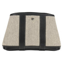 HERMES Garden Party Pouch Canvas Gray Silver Auth 147267SM-4