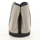 HERMES Garden Party Pouch Canvas Gray Silver Auth 147267SM-7