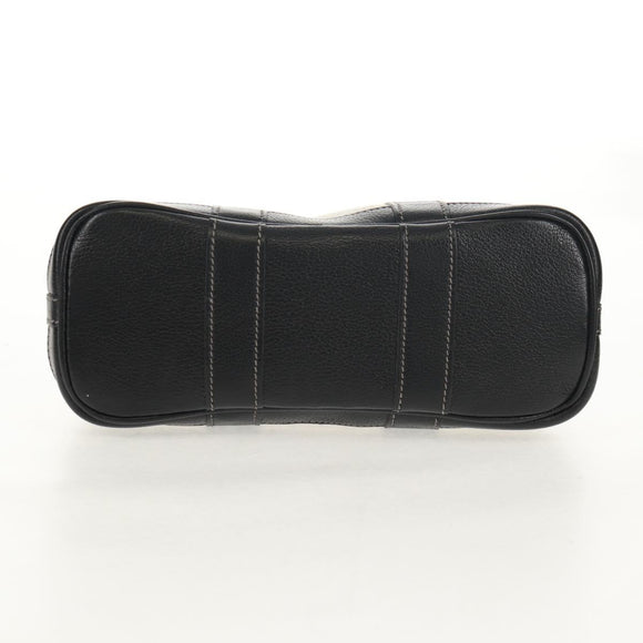 HERMES Garden Party Pouch Canvas Gray Silver Auth 147267SM