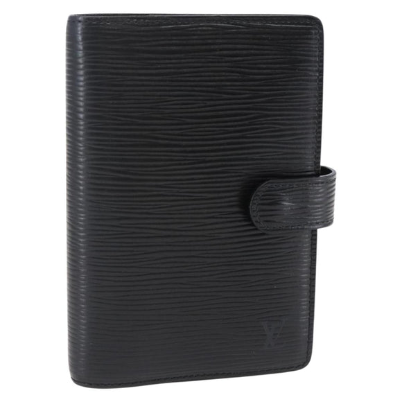 LOUIS VUITTON Epi Agenda PM Day Planner Cover Black R20052 LV Auth 147269