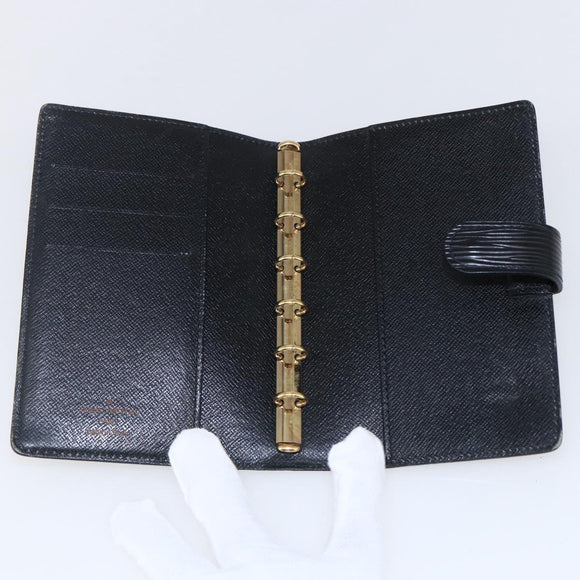 LOUIS VUITTON Epi Agenda PM Day Planner Cover Black R20052 LV Auth 147269
