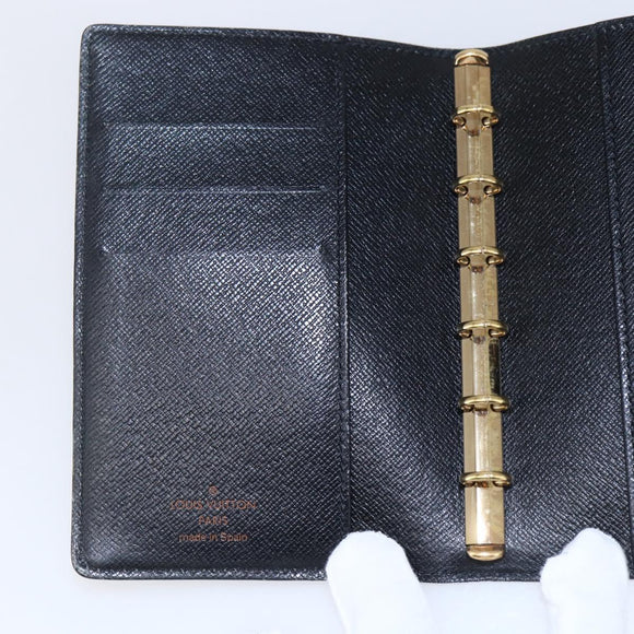 LOUIS VUITTON Epi Agenda PM Day Planner Cover Black R20052 LV Auth 147269