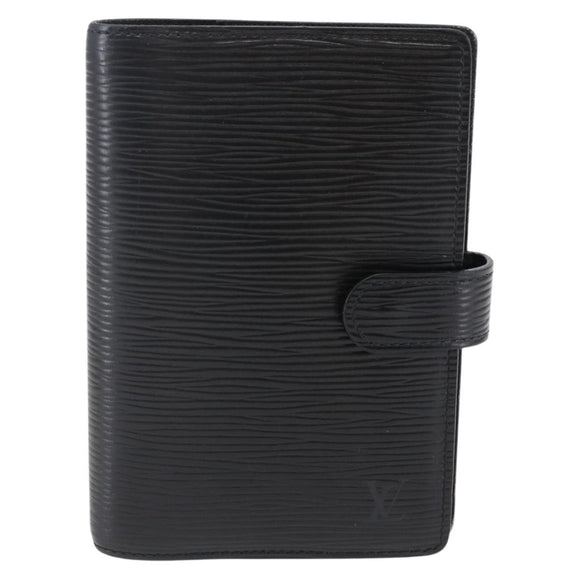 LOUIS VUITTON Epi Agenda PM Day Planner Cover Black R20052 LV Auth 147269