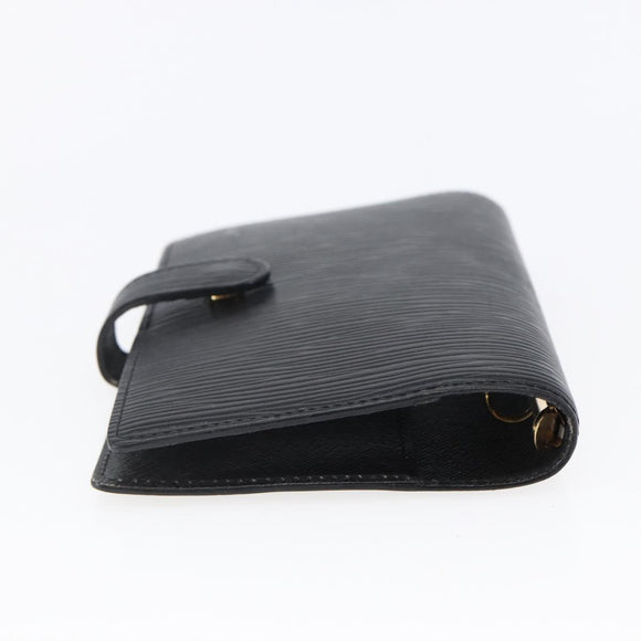 LOUIS VUITTON Epi Agenda PM Day Planner Cover Black R20052 LV Auth 147269