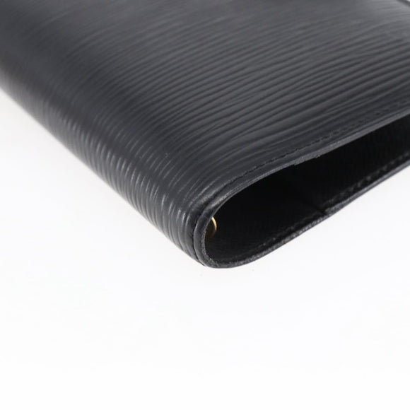 LOUIS VUITTON Epi Agenda PM Day Planner Cover Black R20052 LV Auth 147269