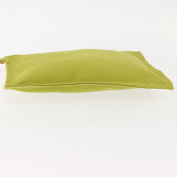 HERMES Bora Bora Pouch Canvas 3 Set Green Silver Auth 147270