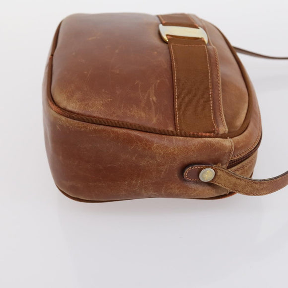 Salvatore Ferragamo Vala Shoulder Bag Leather 2 Set Brown Navy Auth 147275