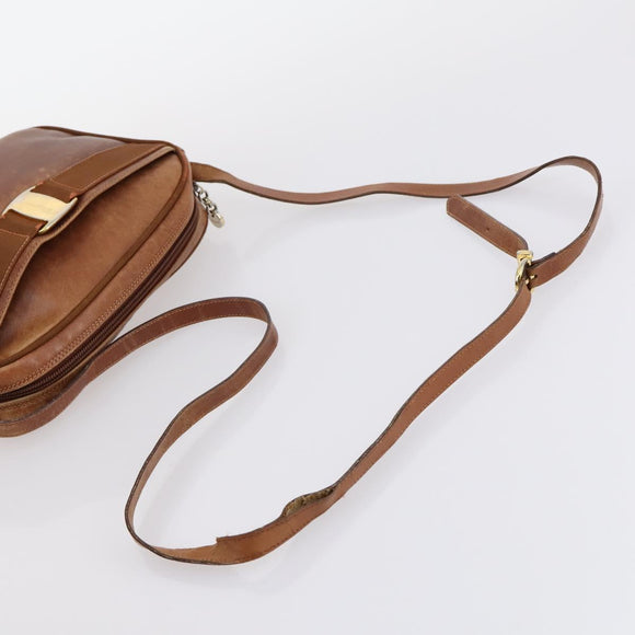 Salvatore Ferragamo Vala Shoulder Bag Leather 2 Set Brown Navy Auth 147275