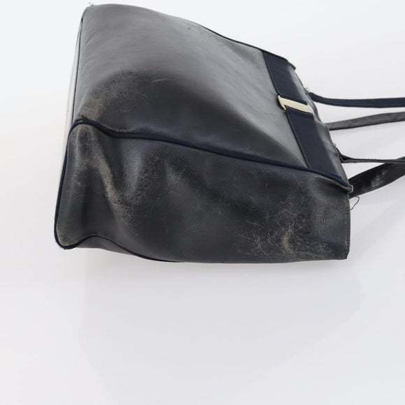 Salvatore Ferragamo Vala Shoulder Bag Leather 2 Set Brown Navy Auth 147275