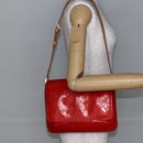 LOUIS VUITTON Monogram Vernis Thompson Street Bag Red Rouge M91094 Auth 147343-20