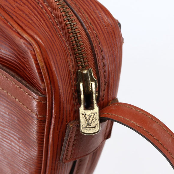 LOUIS VUITTON Epi Jeune Fille MM Shoulder Bag Kenya Brown M52153 LV Auth 147348