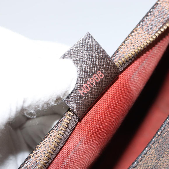 LOUIS VUITTON Damier Ebene Trousse Makeup Pouch N51982 LV Auth 147358