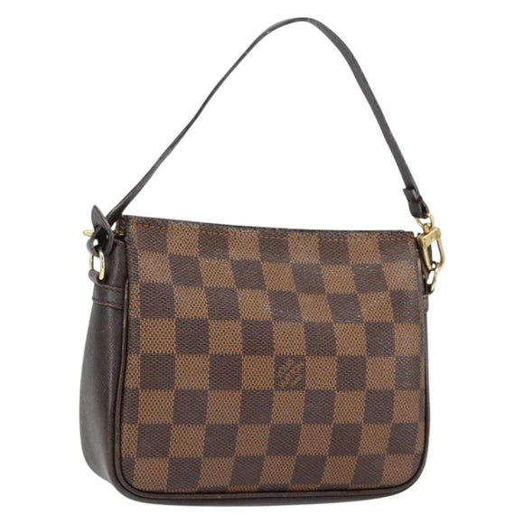 LOUIS VUITTON Damier Ebene Trousse Makeup Pouch N51982 LV Auth 147358