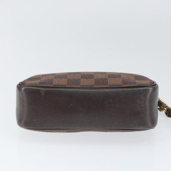 LOUIS VUITTON Damier Ebene Trousse Makeup Pouch N51982 LV Auth 147358