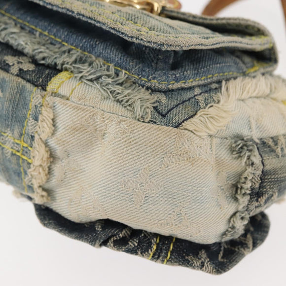 LOUIS VUITTON Monogram Denim Pouch Shoulder Bag Blue M95382 LV Auth 147361