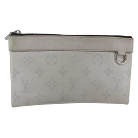 LOUIS VUITTON Monogram Taigarama Pochette Discovery PM Gray M30279 Auth 147372