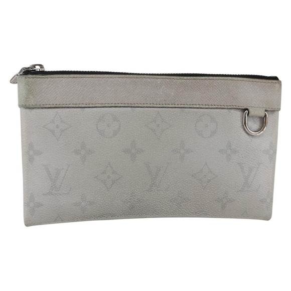 LOUIS VUITTON Monogram Taigarama Pochette Discovery PM Gray M30279 Auth 147372