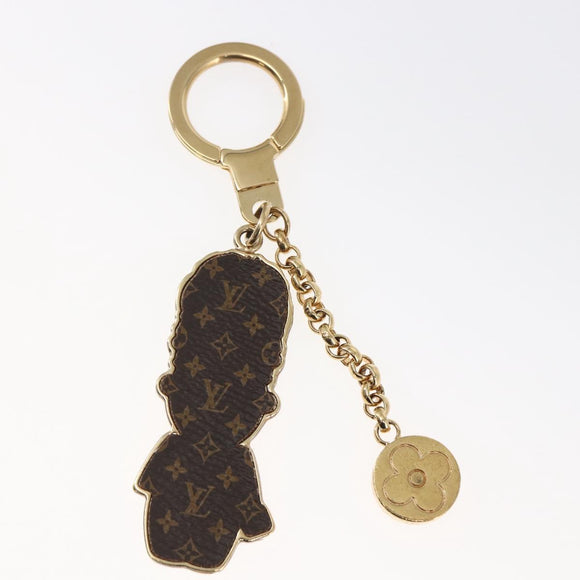 LOUIS VUITTON Monogram Vivienne Schlüsselanhänger Metall Gold LV Auth 147374
