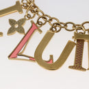 LOUIS VUITTON Porte Cles Initial Key Holder metal Gold Red M61020 LV Auth 147376-3