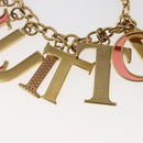 LOUIS VUITTON Porte Cles Initial Key Holder metal Gold Red M61020 LV Auth 147376-4