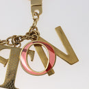LOUIS VUITTON Porte Cles Initial Key Holder metal Gold Red M61020 LV Auth 147376-5