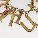 LOUIS VUITTON Porte Cles Initial Key Holder metal Gold Red M61020 LV Auth 147376-8