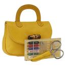GUCCI Bamboo Sewing Set Leather Yellow Auth 147379-1