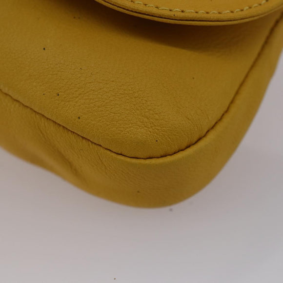 GUCCI Bamboo Sewing Set Leather Yellow Auth 147379