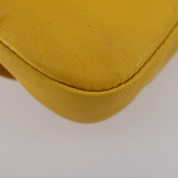 GUCCI Bamboo Sewing Set Leather Yellow Auth 147379