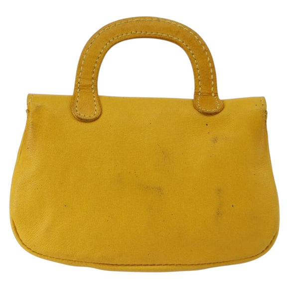 GUCCI Bamboo Sewing Set Leather Yellow Auth 147379