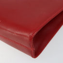 Salvatore Ferragamo Gancini Chain Shoulder Bag Leather Red Auth 147382-14