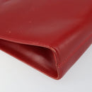 Salvatore Ferragamo Gancini Chain Shoulder Bag Leather Red Auth 147382-15