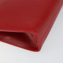 Salvatore Ferragamo Gancini Chain Shoulder Bag Leather Red Auth 147382-17