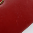Salvatore Ferragamo Gancini Chain Shoulder Bag Leather Red Auth 147382-10