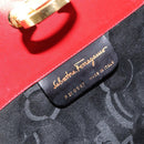 Salvatore Ferragamo Gancini Chain Shoulder Bag Leather Red Auth 147382-12