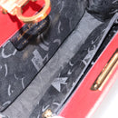 Salvatore Ferragamo Gancini Chain Shoulder Bag Leather Red Auth 147382-11