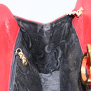 Salvatore Ferragamo Gancini Chain Shoulder Bag Leather Red Auth 147382-20