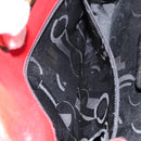 Salvatore Ferragamo Gancini Chain Shoulder Bag Leather Red Auth 147382-21