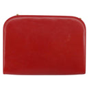 Salvatore Ferragamo Gancini Chain Shoulder Bag Leather Red Auth 147382-2