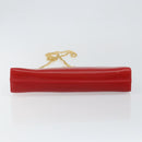 Salvatore Ferragamo Gancini Chain Shoulder Bag Leather Red Auth 147382-5