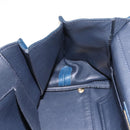 Salvatore Ferragamo Gancini Hand Bag Leather 2way Blue Gold Auth 147384-21