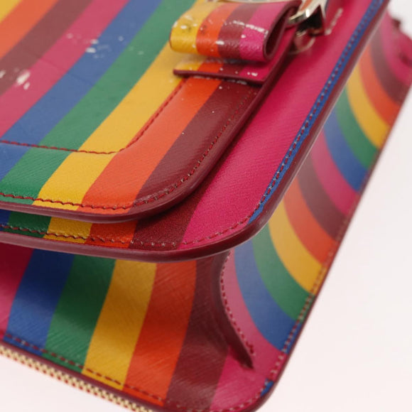 Salvatore Ferragamo Vala Shoulder Bag Leather Multicolor Gold Auth 147386