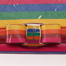 Salvatore Ferragamo Vala Shoulder Bag Leather Multicolor Gold Auth 147386-19